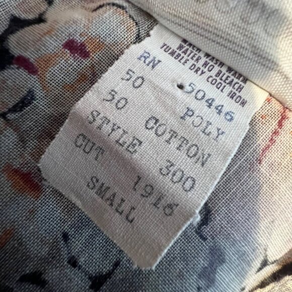 Vintage Peter Popovitch Sheer Floral Blouse Small Cotton/Poly Blend - Picture 6 of 12